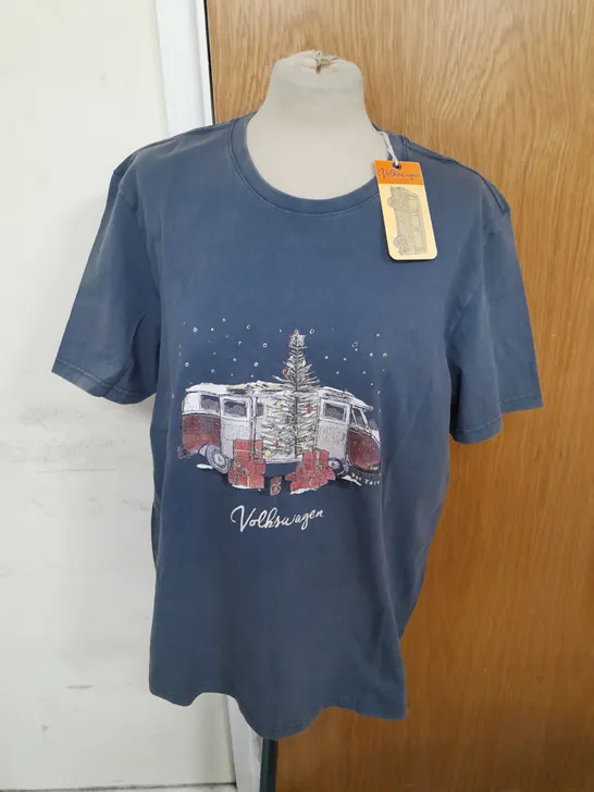 FATFACE OFFICIAL VOLKSWAGEN TSHIRT IN BLUE JEAN SIZE XL