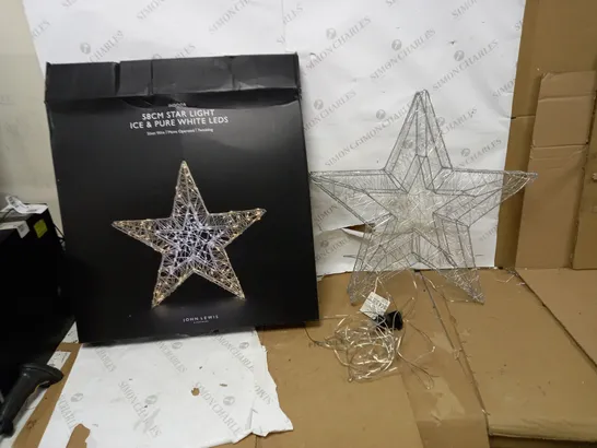 JOHN LEWIS INDOOR 58CM STAR LIGHT ICE & PURE WHITE LEDS