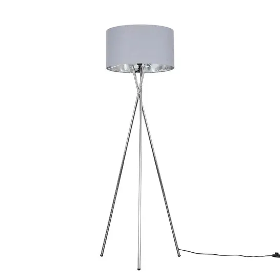 BOXED MIRON 154CM CHROME TRIPOD FLOOR LAMP