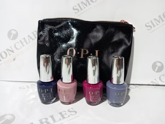 BOXED O.P.I SET OF 4 NAIL VARNISHES IN VARIOUS COLOURS