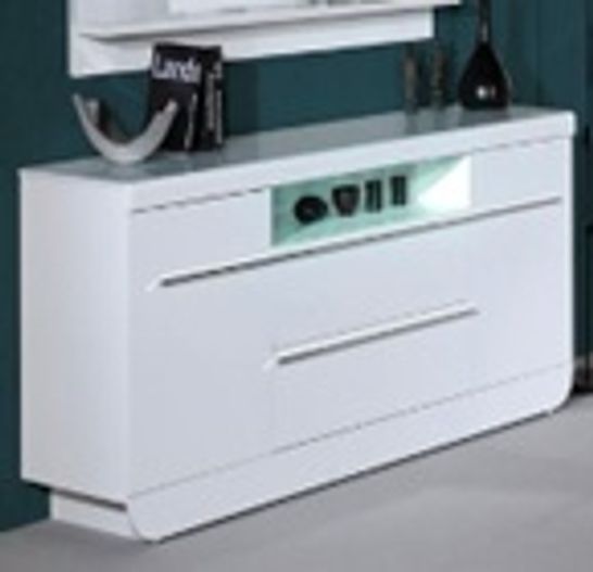 BOXED  FIESTA MODERN SIDEBOARD HIGH GLOSS WHITE LARGE 2 DOOR 2 DRAWER(3 BOXES)