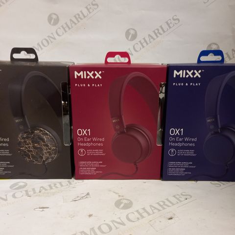LOT OF APPROXIMATELY 36 BRAND NEW MIXX OX1 ON EAR WIRED HEADPHONES