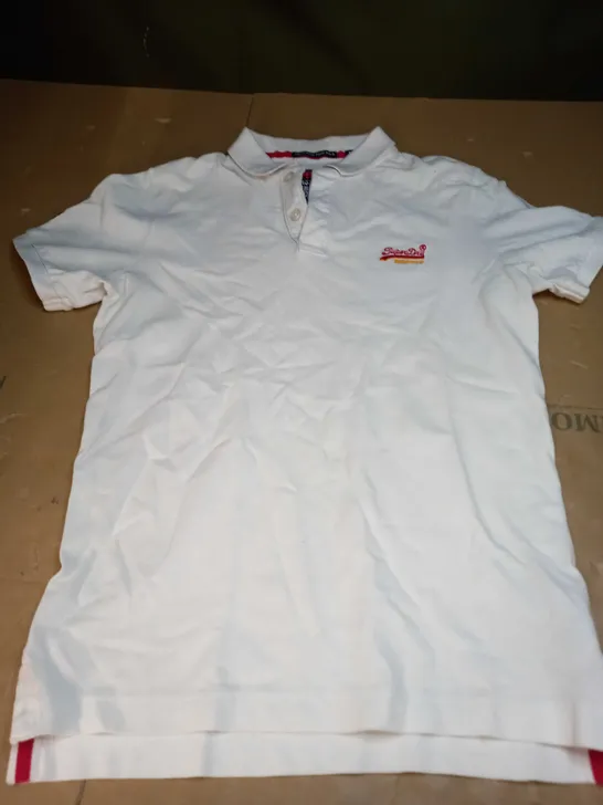 SUPERDRY CLASSIC PIQUE POLO - WHITE SIZE M