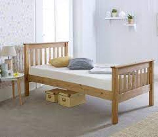 BOXED 3'0 SOMERSET BED FRAME - WAXED (2 BOXES)