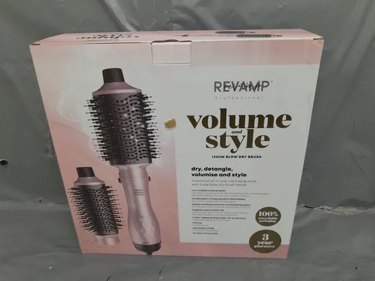 2 X BOXED REVAMP PROFESSIONAL VOLUME AND STYLE 1200W BLOW DRY BRUSH 