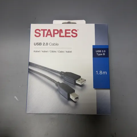 BOX OF APPROX 5 STAPLES USB 2.0 CABLE 1.8M USB 2.0 TYPE B 