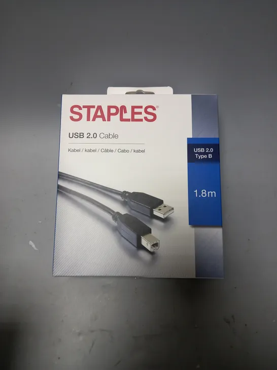 BOX OF APPROX 5 STAPLES USB 2.0 CABLE 1.8M USB 2.0 TYPE B 