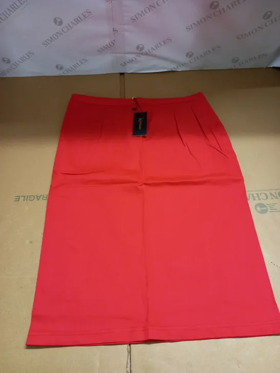 KINTSUGI WOMENS RED PENCIL SKIRT WITH HIDDEN VELCRO OPENING SIZE 20