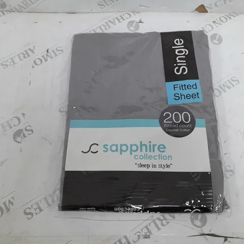 SAPPHIRE COLLECTION SINGLE FITTED SHEET IN GREY