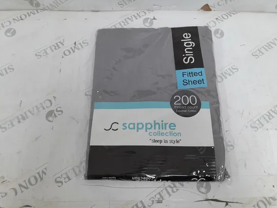 SAPPHIRE COLLECTION SINGLE FITTED SHEET IN GREY