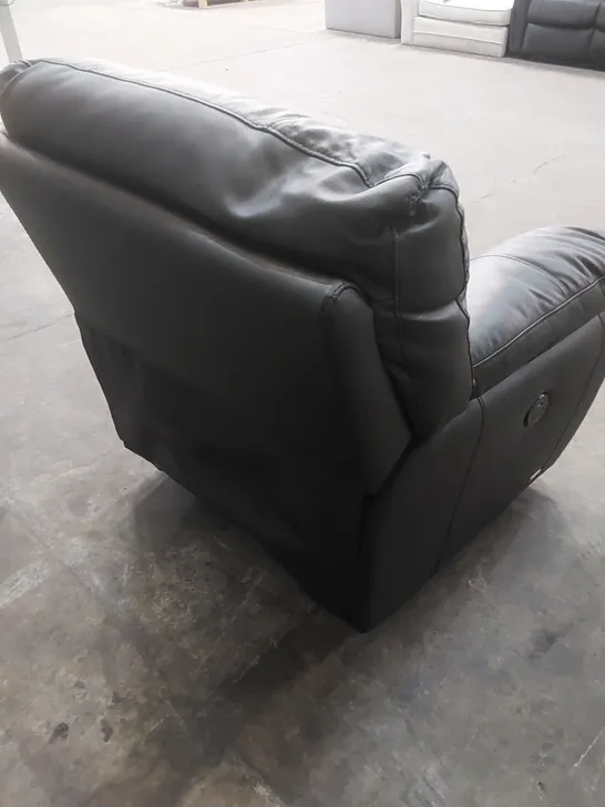 DESIGNER BLACK FAUX LEATHER ELECTRIC RECLINER CHAIR 