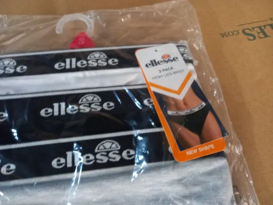 BAGGED ELLESSE 3-PACK HIGH LEG BRIEFS - SMALL