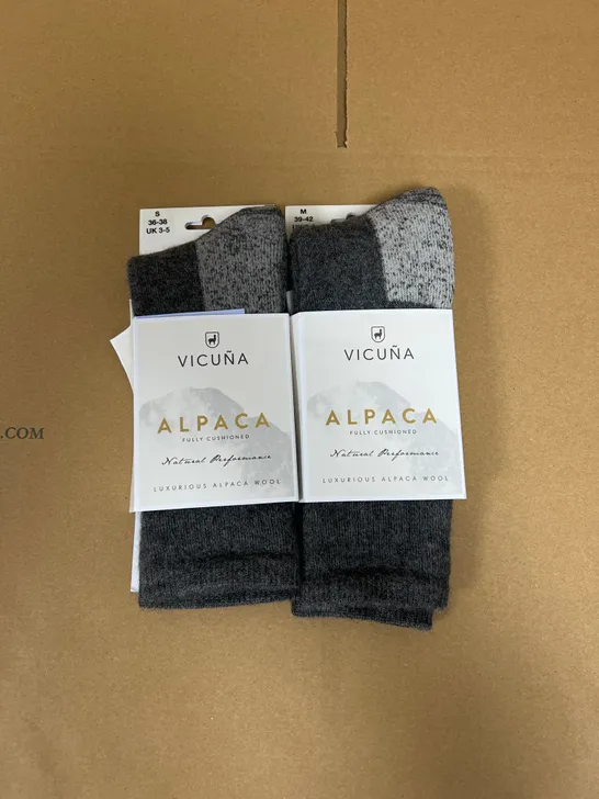 LOT OF TWO VICUNA ALPACA WOOL SOCKS SIZE SMALL AND MEDIUM