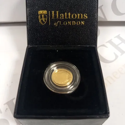 BOXED HATTON OF LONDON KING CHARLES CORONATION COMMEMORATIVE 1/8 SOVEREIGN