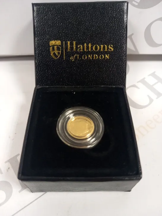 BOXED HATTON OF LONDON KING CHARLES CORONATION COMMEMORATIVE 1/8 SOVEREIGN