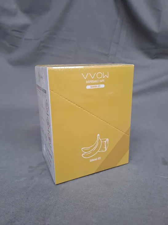 SEALED SMOKE VVOW DISPOSABLE VAPE IN BANANA ICE PACK OF 10