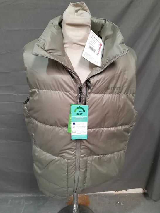 MARMOT LIGHT KHAKI PADDED GILET - MEDIUM