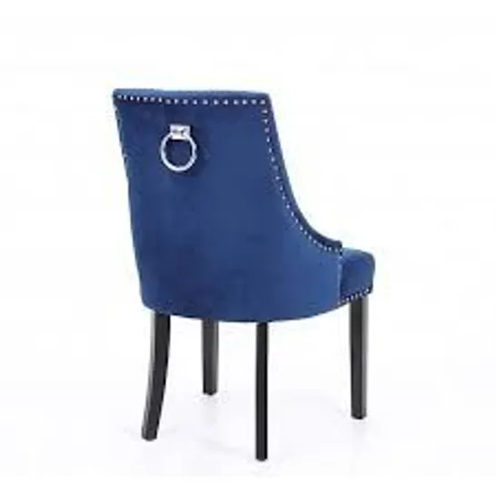 BOXED NEO BLUE VELVET FABRIC DINING CHAIR