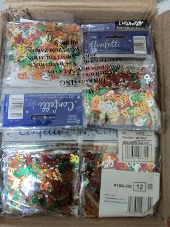 PALLET OF APPROXIMATELY 6800 ASSORTED CONFETTI ITEMS TO INCLUDE - THE PARTY FACTORY FOILETTI PRINCESS - EUROWRAP 30 CONFETTI - THE PARTY FACTORY FOILETTI AGE 13 ETC