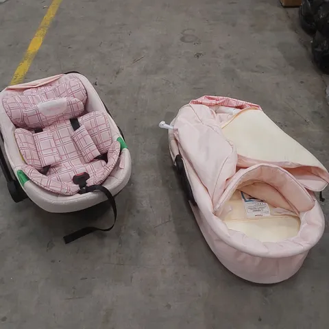 MYBABIIE CAR SEAT AND STROLLER CARRY COT - PINK (2 PIECES)