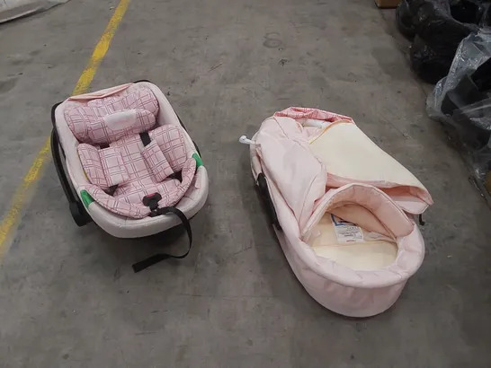 MYBABIIE CAR SEAT AND STROLLER CARRY COT - PINK (2 PIECES)