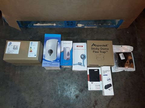 LARGE PALLET OF A SIGNIFICANT QUANTITY OF ASSORTED BRAND NEW ITEMS TO INCLUDE: LED WALL LIGHTS, LIQUID SOAP DISPENSERS, HANDHELD FANS, PS4 CHARGING DOCKS