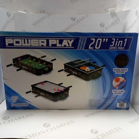 POWER PLAY 20 INCH 3 IN 1 GAMES TABLE