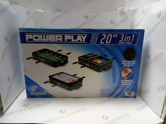 POWER PLAY 20 INCH 3 IN 1 GAMES TABLE