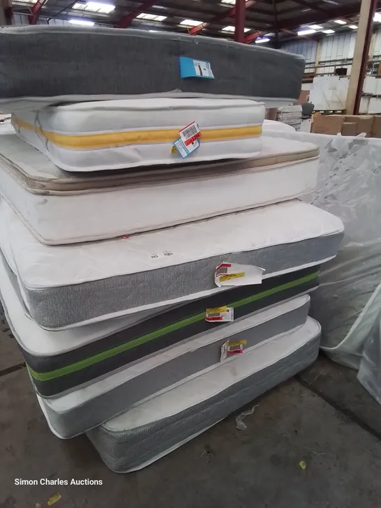 PALLET OF APPROXIMATELY 8 ASSORTED UNBAGGED MATTRESSES 