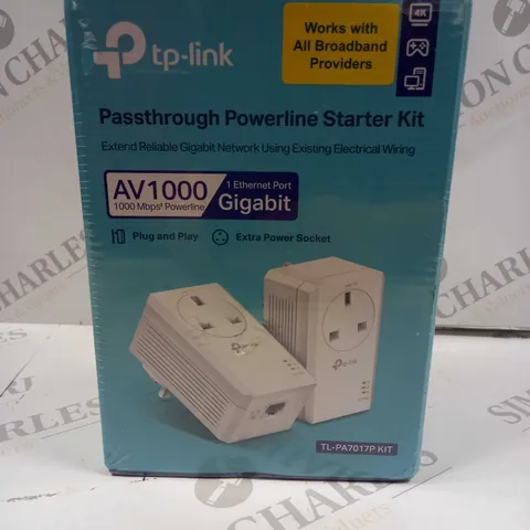 SEALED TP-LINK PASSTHROUGH POWERLINE STARTER KIT