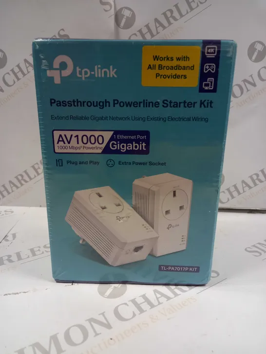 SEALED TP-LINK PASSTHROUGH POWERLINE STARTER KIT