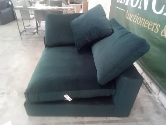 QUALITY DESIGNER EDEN CORNER UNIT - DARK GREEN VELVET FABRIC 