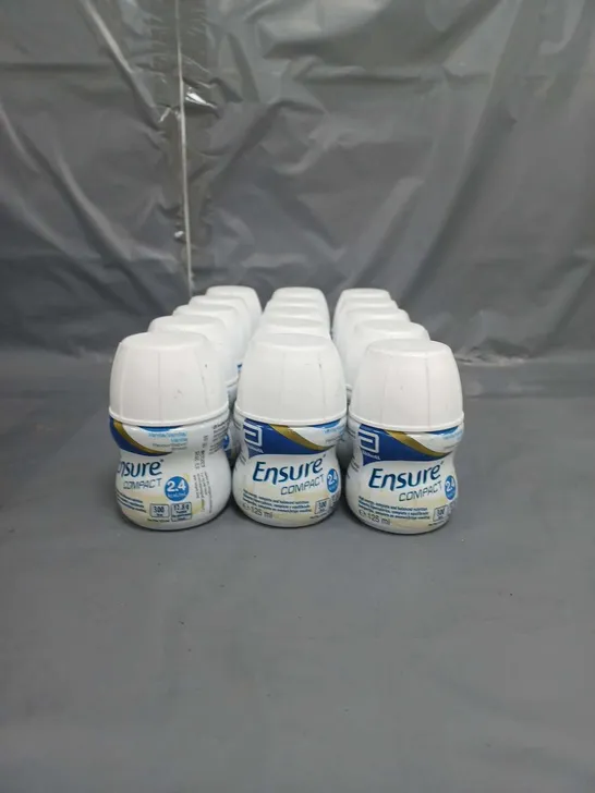 LOT OF APPROXIMATELY 15 ENSURE COMPACT FOOD SUPPLEMENT DRINKS VANILLA FLAVOUR 125ML PER BOTTLE