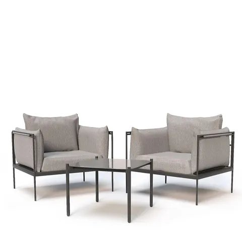 BOXED MY GARDEN STORIES OSLO COMFORT BISTRO SET - GREY (1 BOX)