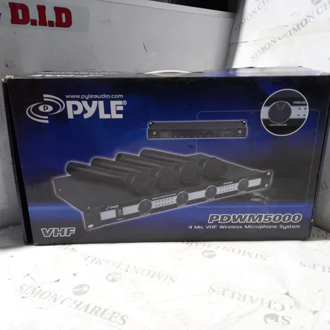 BOXED PYLE 4-MIC VHF WIRELESS MICROPHONE SYSTEM PDWM5000