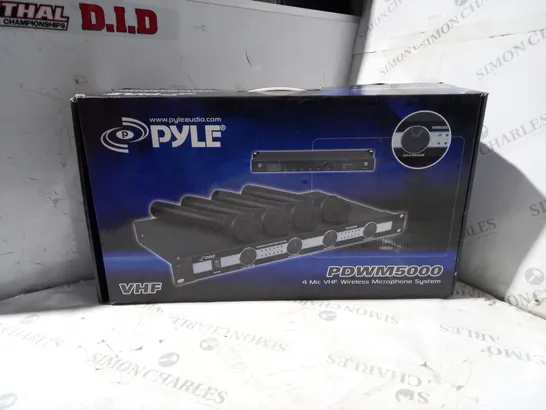 BOXED PYLE 4-MIC VHF WIRELESS MICROPHONE SYSTEM PDWM5000