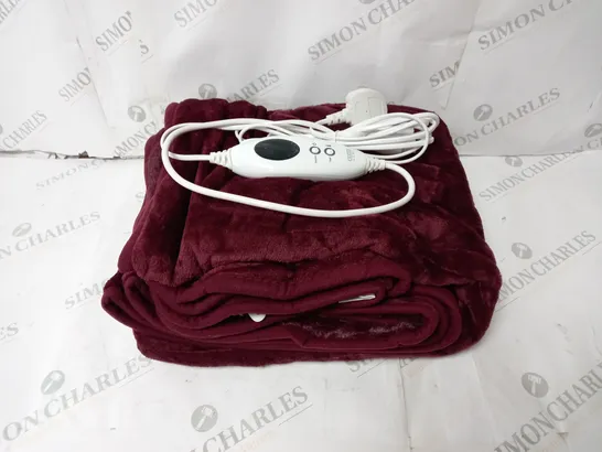 BOXED COZEE HOME HEATED THROW IN PLUM 