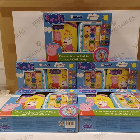 LOT OF APPROXIMATELY 5 PEPPA PIG - ELECTRONIC ME READER JR AND 8 LOOK AND FIND SOUND BOOK LIBRARY