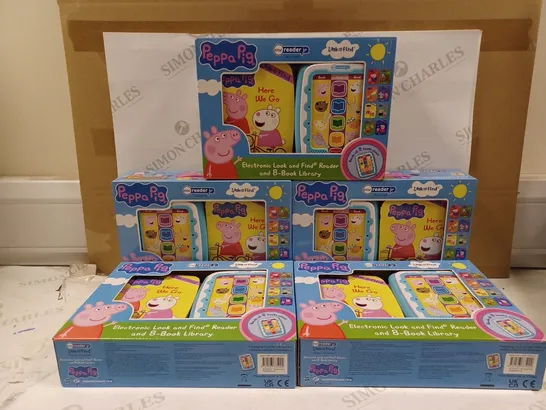 LOT OF APPROXIMATELY 5 PEPPA PIG - ELECTRONIC ME READER JR AND 8 LOOK AND FIND SOUND BOOK LIBRARY