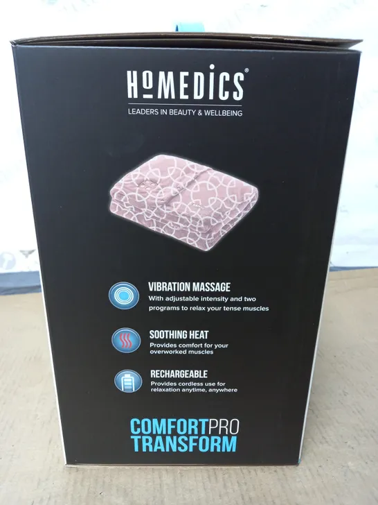 LOT OF 2 BOXED AS NEW HOMEDICS COMFORT PRO TRANSFORM CORDLESS HEATED THROWS