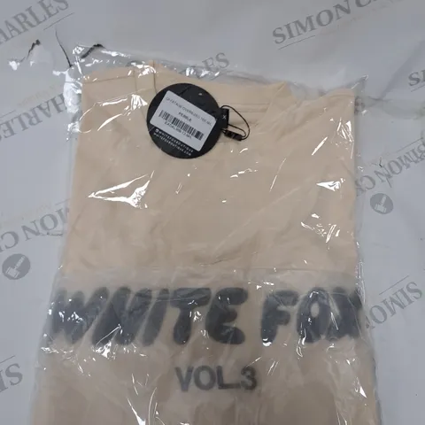 CREAM WHITE FOX OVERSIZED  T-SHIRT SIZE M