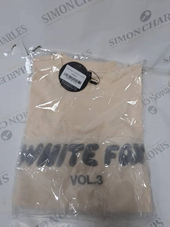 CREAM WHITE FOX OVERSIZED  T-SHIRT SIZE M