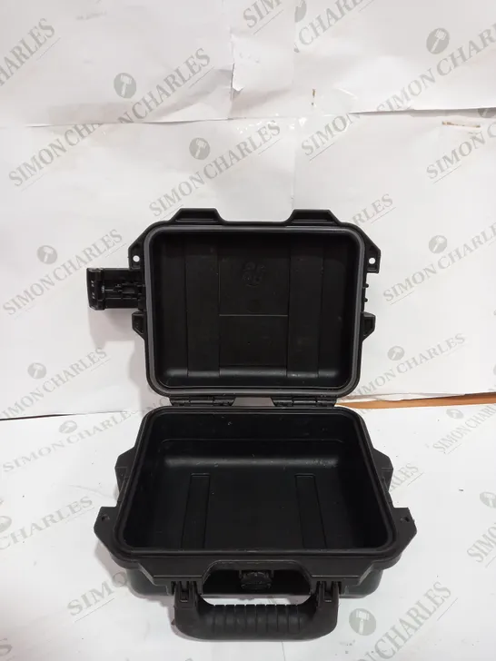 BLACK PLASTIC SAFTEY BOX WITH SIDE CLAMPS