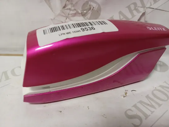 LEITZ ELECTRIC STAPLER, 10 SHEET CAPACITY, BATTERY POWERED, WOW RANGE, 55661023 - METALLIC PINK