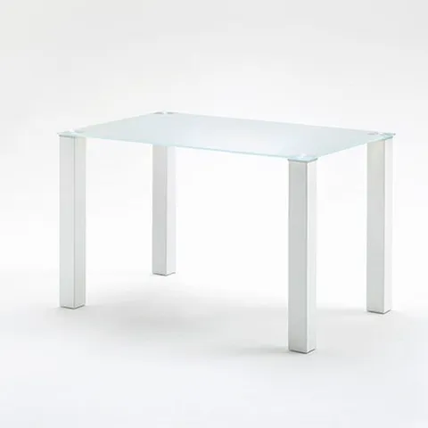 HANNA RECTANGULAR FROSTED GLASS TOP DINING TABLE LEGS ONLY 76X120CM (1 OF 2 BOXES)