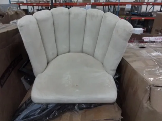 PAIR OF CREAM VELVET DINING CHAIRS