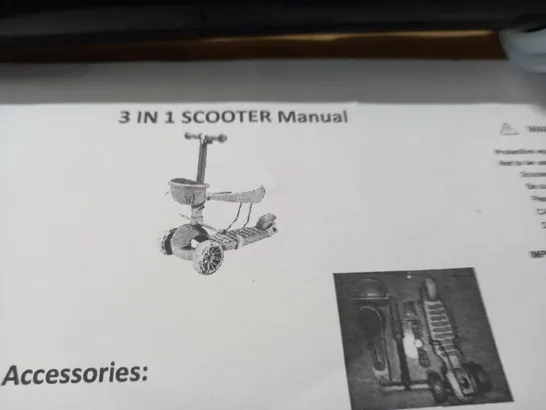 BLUE 3-IN-1 SCOOTER