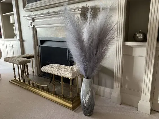 BOXED FABRIC PAMPAS GRASS ARRANGEMENT