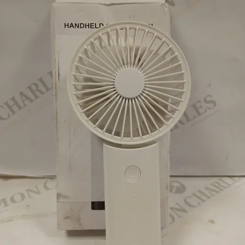 BOXED WHITE HANDHELD FOLDING FAN 