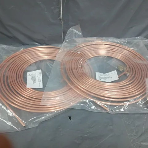 TWO APPROXIMATELY 8 FT LONG COPPER BRAKE LINEs WITH FITTINGS